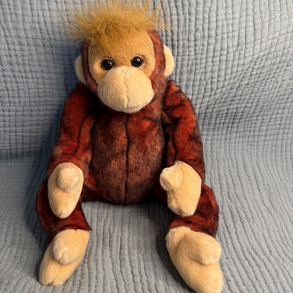 Ty Beanie Buddies Schweetheart Orangutan 1999 Red-Black Plush Monkey 13" Large